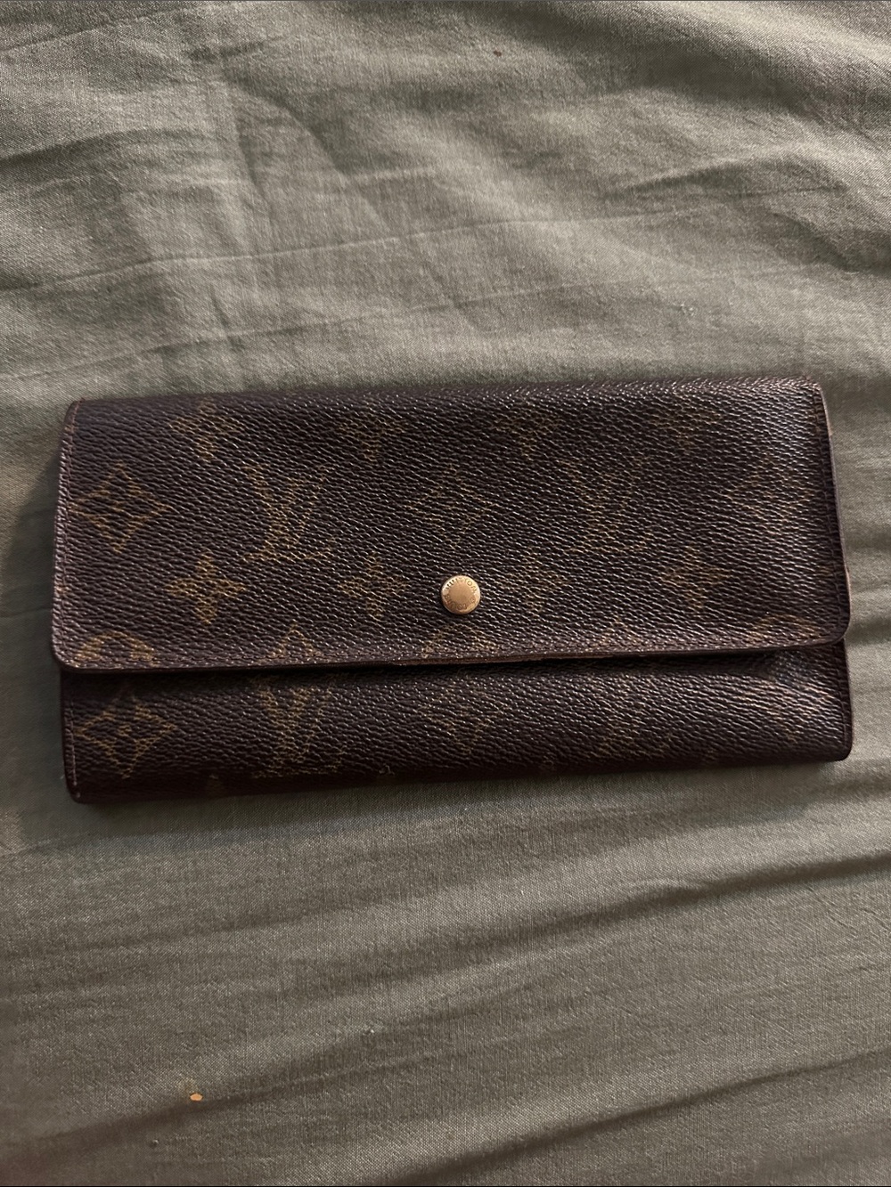 Monogram Canvas Foldover Wallet - Brown